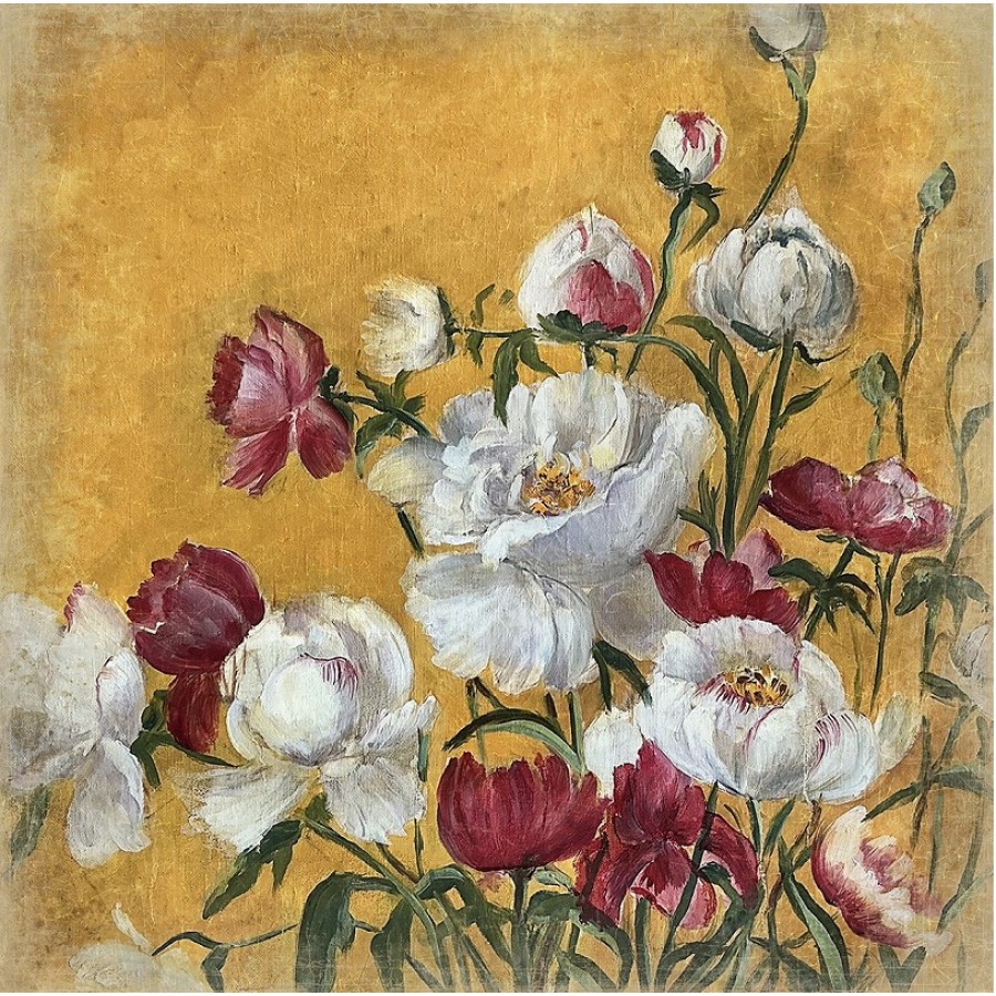 PIVOINES ENSOLEILLÉES (120x120cm)